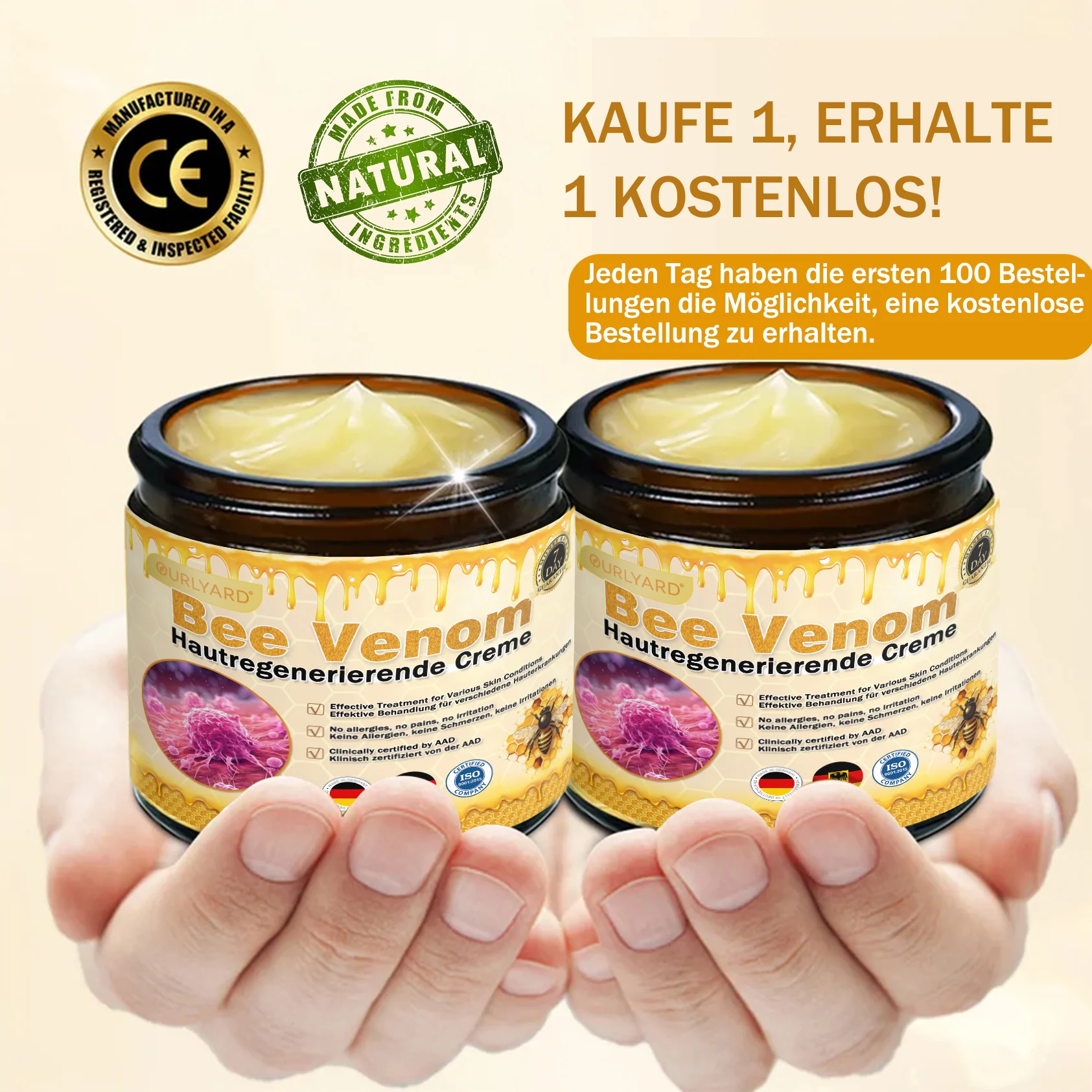 ⭐🌙Ourlyard® Bienengift Pro Umfassende Creme — 🔥Begrenzte Zeit 80 % RABATT🔥
